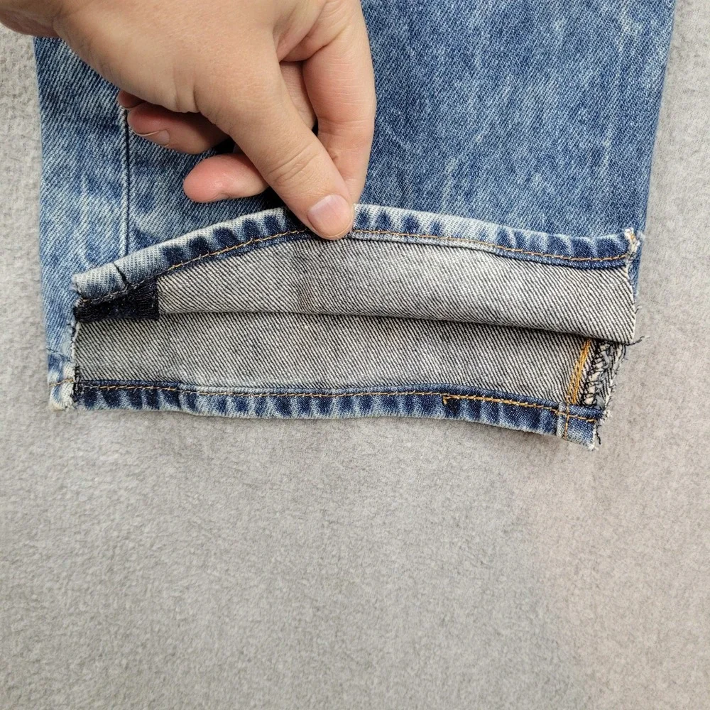 Levi Strauss & Co. 501 Original Fit Mens 34x34 Blue Distressed Button Fly Jeans